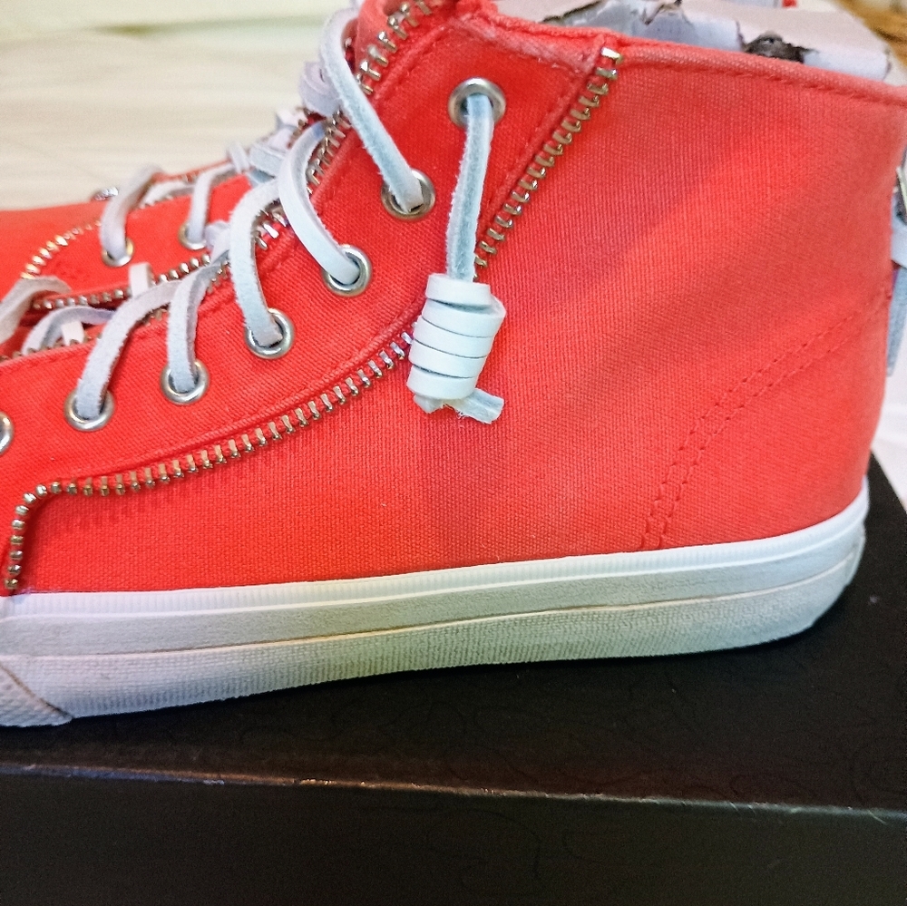 Sperry x Rebecca Minkoff Canvas High Top Sneakers 6.5 NIB Zip Detail Streetwear - Picture 10 of 16